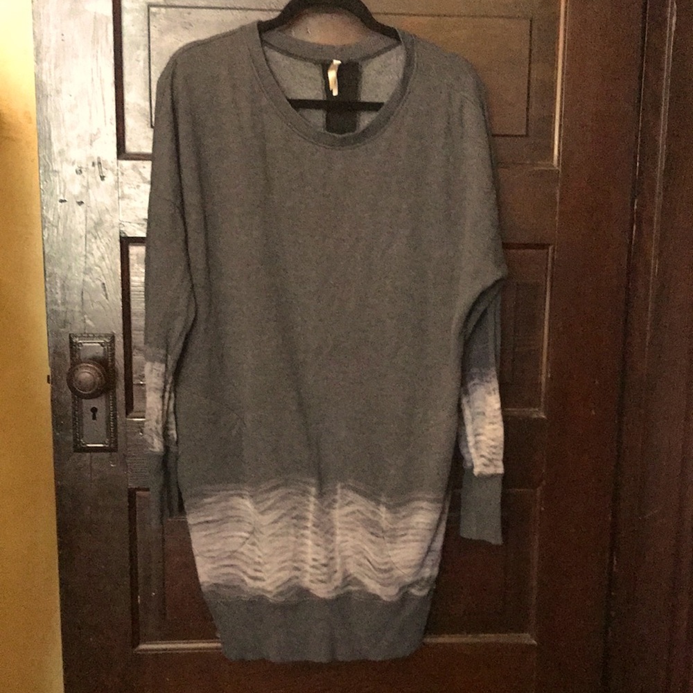 Mona B sweater dress with mesh detail down the back